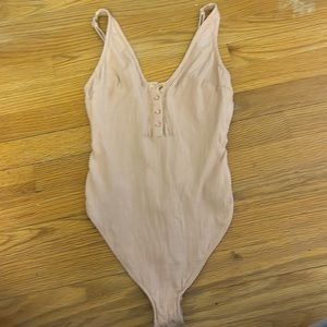 light pink free people body suit